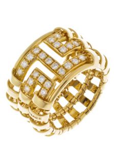 Versace HGL1011A001 6  Jewelry,Womens 18k Gold Wide Ring, Fine Jewelry Versace Rings Jewelry