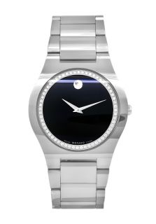 Movado 0605768  Watches,Mens Fiero Black Diamond Dial Stainless Steel Bracelet, Casual Movado Quartz Watches