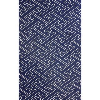 Nuloom Hand hooked Modern Byway Navy Rug (76 X 96)