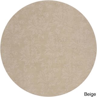 Hand loomed Otero Two tone Contemporary Floral Wool Area Rug (8 Round)