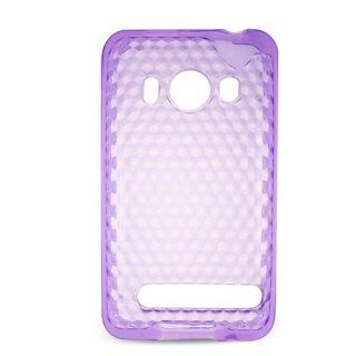 Soft Skin Case Fits HTC EVO 4G, PC36100 Transparent Hexagonal Pattern Purple TPU Skin Sprint (does not fit HTC EVO 4G LTE) Cell Phones & Accessories