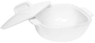 Corelle Coordinates 1 1/2 quart Square Round Casserole with Ceramic Cover, Pure White Baking Dishes Kitchen & Dining