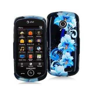 SAMSUNG SOLSTICE 2 A817 2D BLUE FLOWER CASE Cell Phones & Accessories