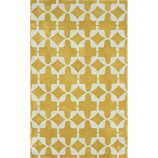 Nuloom Handmade Links Trellis Polyester Gold Rug (5 X 8)