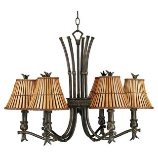 Alton 6 light Bronze/ Tan Chandelier