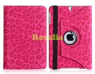 Leopard Rotating PU Leather Case with Stand for iPad Mini (Rose) Computers & Accessories