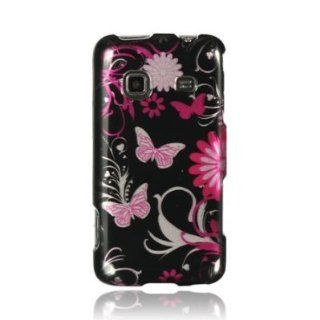 SAMSUNG GALAXY PREVAIL M820   PINK BUTTERFLY FLOWER HARD SKIN CASE COVER Cell Phones & Accessories