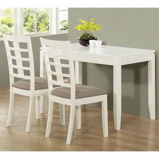 Monarch Specialties 3 piece Pearl White Space Saver Table Set White Size 3 Piece Sets