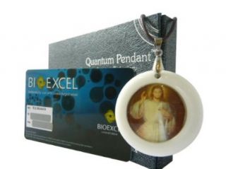 Pack of 2 Bioexcel Christian Religious Jesus Ceramic Quantum Scalar Energy Pendant + Free Bio Card + Free Anti Radiation Stickers Shoes