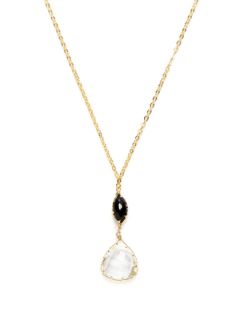 Teardrop Rock Crystal Pendant Necklace by Indulgems