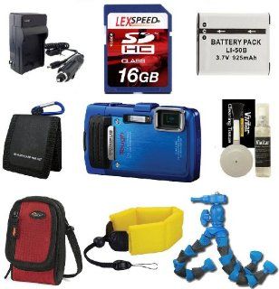 Olympus Tough TG 830 iHS (Blue) + Floating Strap + Battery + 16GB + Flexpod + Case + Travel Charger  Point And Shoot Digital Camera Bundles  Camera & Photo