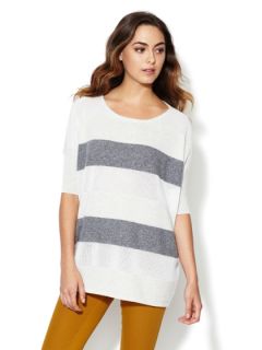 Perforated Stripe Oversized Cashmere Sweater by Wythe NY
