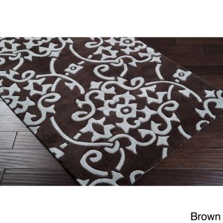 Surya Carpet, Inc. Hand tufted Floral Contemporary Area Rug (8 X 11) Brown Size 8 x 11