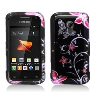 Aimo Wireless SAMM830PCIMT071 Hard Snap On Image Case for Samsung Galaxy Rush M830   Retail Packaging   Pink/Flowers and Butterfly Cell Phones & Accessories