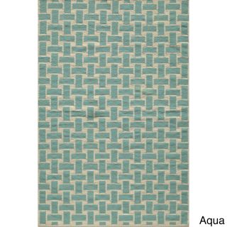 Mersa Bricks Flat Weave Wool Dhurry Rug (8 X 10)