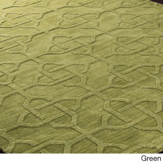 Hand loomed Honor Casual Solid Tone Geometric Wool Area Rug (2 X 3)