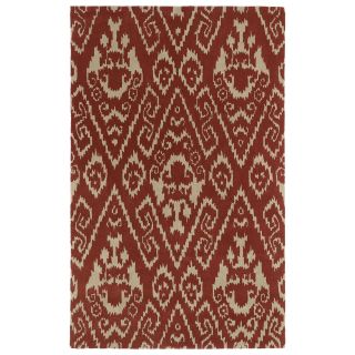 Hand tufted Runway Red/ Light Brown Ikat Wool Rug (5 X 79)