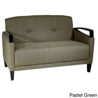 Main St. Loveseat With Easyclean Interlace Fabric   Espresso Finish Wood Arms   Legs