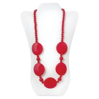 Nixi by Bumkins Pietra Silicone Teething Necklace   Red