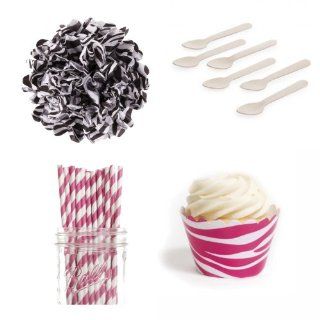 Dress My Cupcake Dessert Table Party Bundle, Mini, Wild Hot Pink Zebra Print Kitchen & Dining
