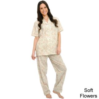 Alexander Del Rossa Del Rossa Womens Woven Cotton Top And Pants Pajama Set Other Size L (12  14)