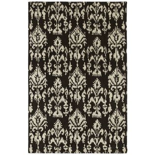 Swanky Black Ikat Wool Rug (5 X 76)