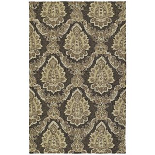 Indoor/ Outdoor Fiesta Chocolate Damask Rug (76 X 9)