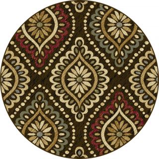 Lagoon Brown Transitional Area Rug (53 Round)
