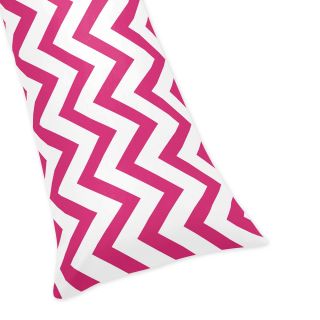 Sweet Jojo Designs Hot Pink/ White Chevron Zigzag Case Full Length Double Zippered Body Pillowcase Pink Size Standard