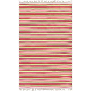 Papilio Pepper Hand woven Pinky Striped Area Rug (8 X 10)