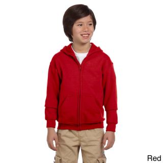 Gildan Heavy Blend Youth 50/50 Full zip Hooded Jacket Red Size S (7 8)