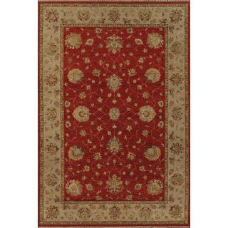 Hand knotted Ziegler Rust Beige Vegetable Dyes Wool Rug (10 X 14)