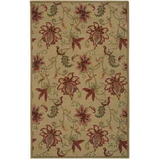 Hand tufted Handicraft Imports Aisling Gold Wool Blend Area Rug (5 X 8)