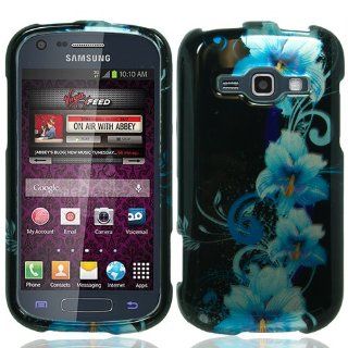 Blue Flower Hard Cover Case for Samsung Galaxy Prevail 2 Boost Ring Virgin SPH M840 JN 63 Cell Phones & Accessories