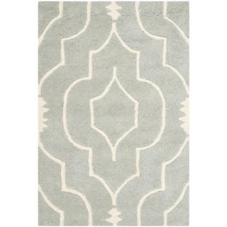 Safavieh Handmade Moroccan Chatham Grey/ Ivory Wool Rug (23 X 5)