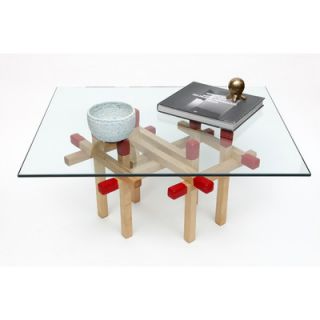 ARTLESS Double Matchstick Table A MS D W Finish Solid Maple dipped in Red