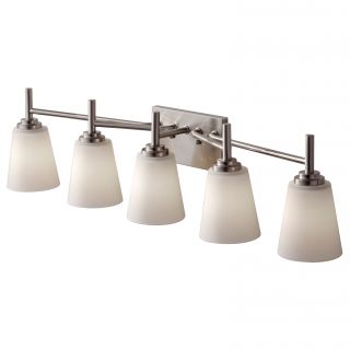 5 light Brushed Steel Vanity Fixture