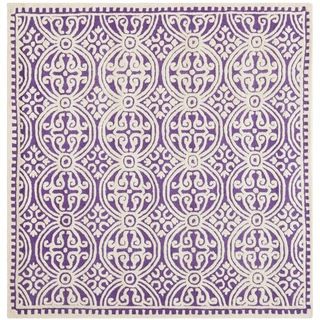 Safavieh Handmade Moroccan Cambridge Purple/ Ivory Wool Rug (4 Square)