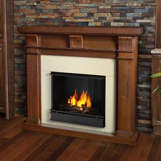 Real Flame Walnut Porter Gel Fireplace