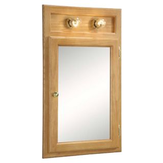 Design House Richland Nutmeg Oak lighted 1 door Bathroom Mirror