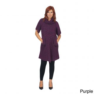 Bacci Womens Short Sleeve Loose Turtleneck Sweater Purple Size S (4  6)