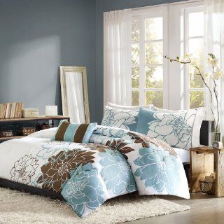 Home Essence Chloe 4 Piece Bedding Set, Queen, Blue   Comforter Sets