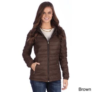 L&b Trading United Face Womens Lightweight Hooded Down Jacket Brown Size S (4  6)