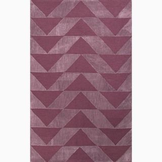 Hand made Purple Polyester Textured Rug (8x10)