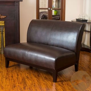 Christopher Knight Home Darcy Brown Bonded Leather Loveseat