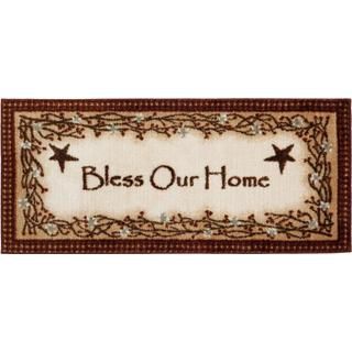 Bless Our Home Brown Accent Rug (20x44)