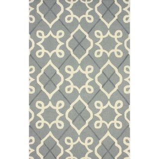 Nuloom Handmade Modern Lattice Grey Wool Rug (76 X 96)