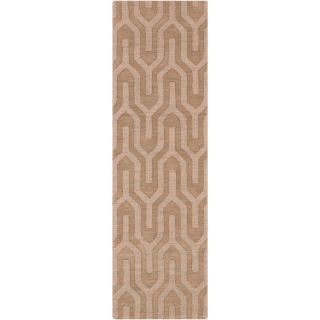 Hand Loomed Lille Solid Tone on tone Geometric Wool Area Rug (26 X 8)