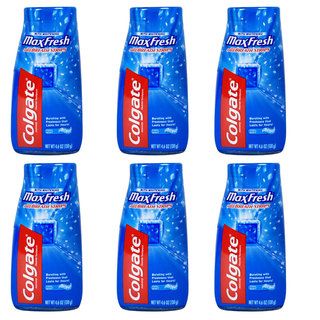 Colgate Maxfresh Whitening Cool Mint Fluoride Toothpaste With Mini Breath Strips (pack Of 6)