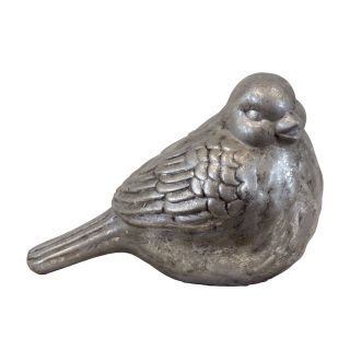 Silver Leaf Ceramic Bird